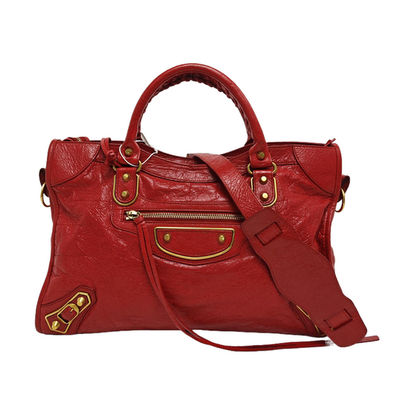 Authenticated pre-owned Classic City Medium Lambskin Red - Tote Bag at Looply