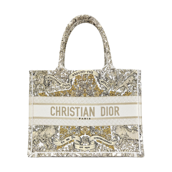 Book Tote Medium Fabric Beige