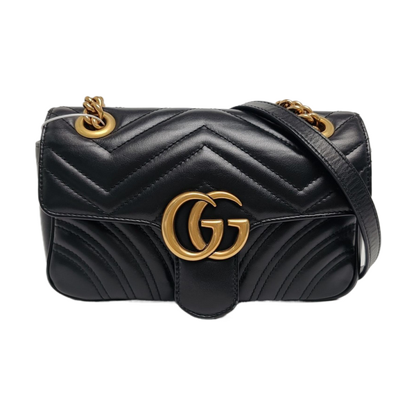 GG Marmont Small Quilted Calfskin Black
