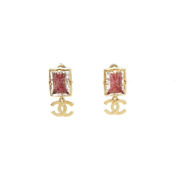Metal Red Stud Earrings