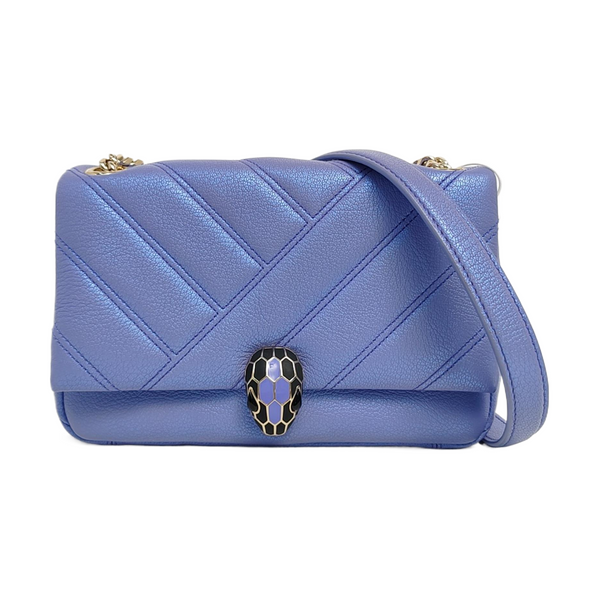 SERPENTI CABOCHON Small Quilted Lambskin Blue