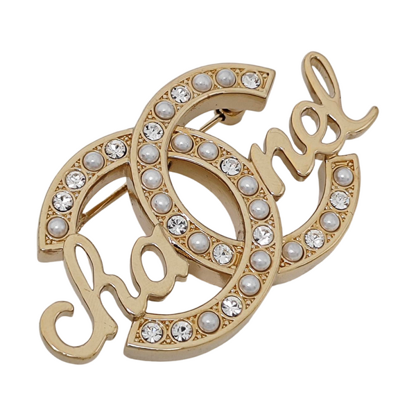 Synthetic Crystal Gold Brooch