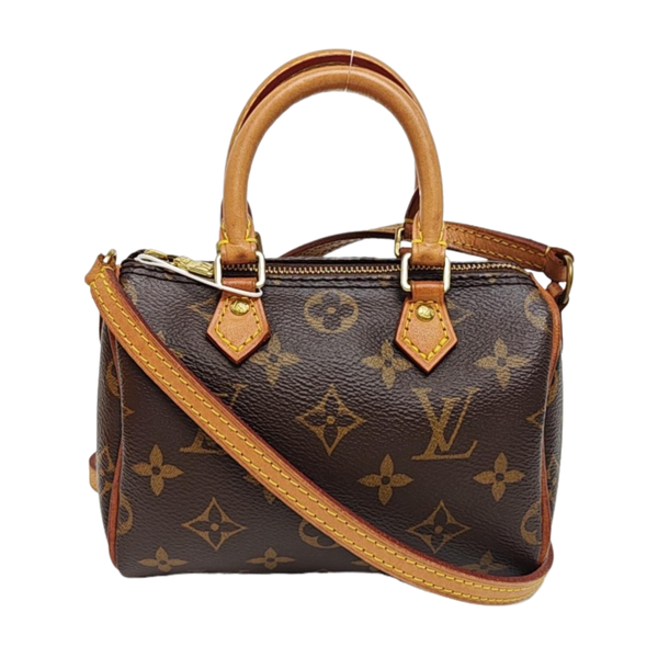 SPEEDY Nano Monogram Coated Canvas Brown