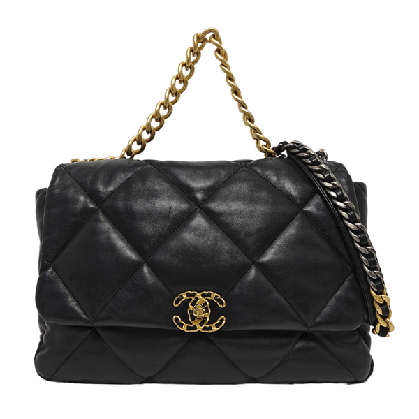 CHANEL 19 Maxi Quilted Lambskin Black
