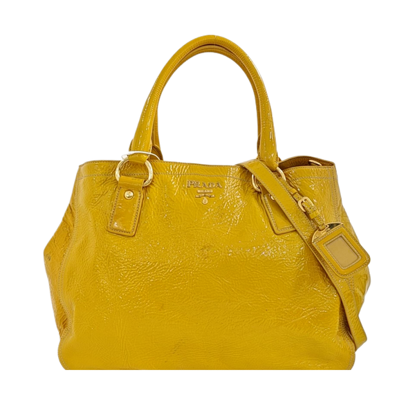 Patent Leather Shoulder Bag Yellow