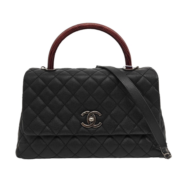 COCO HANDLE Medium Quilted Grained Calfskin Multicolor