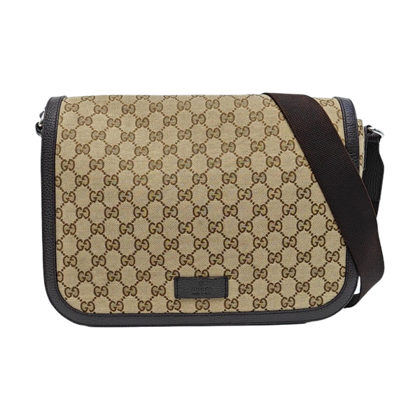 Monogram Fabric Shoulder Bag Beige