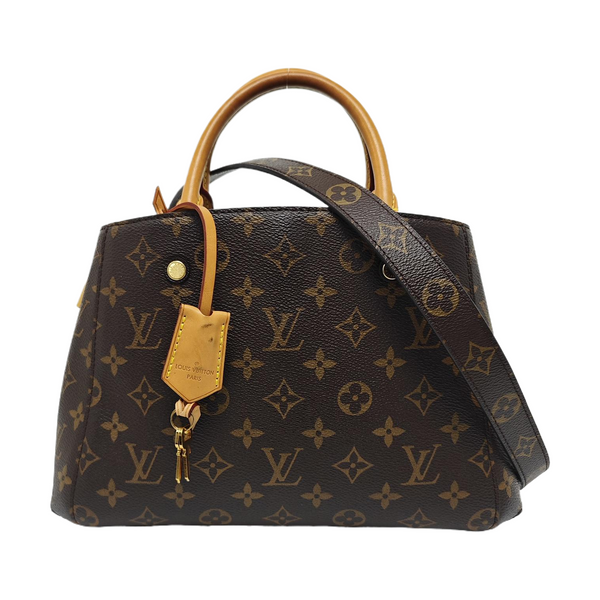 MONTAIGNE BB Monogram Coated Canvas Brown