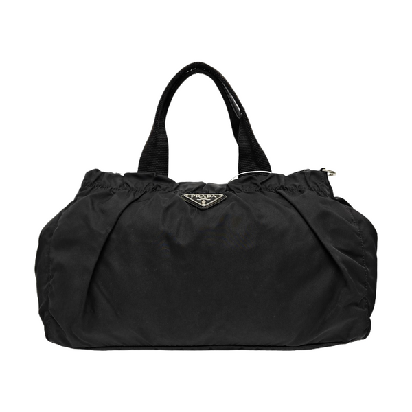 Nylon Top Handle Bag Black