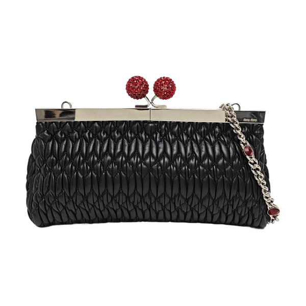 Miu Belle Quilted Lambskin Black