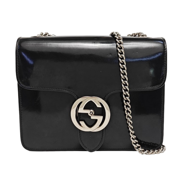Interlocking G Small Calfskin Black