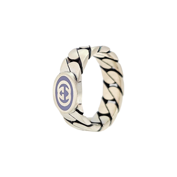 Interlocking G 925 Sterling Silver Ring HK 16