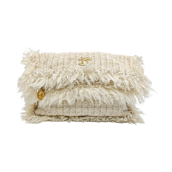 Quilted Wool Clutch White