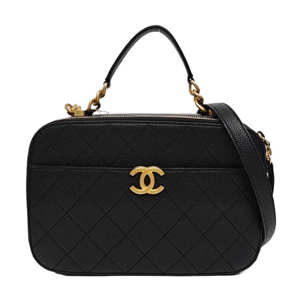 Quilted Grained Calfskin Black