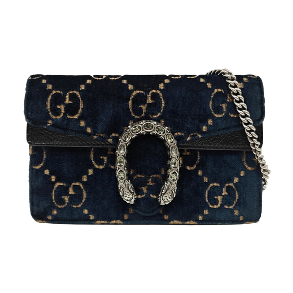 Dionysus Super Mini Monogram Velvet Blue