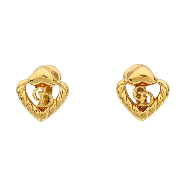 Petit CD Metal Gold Clip On Earrings