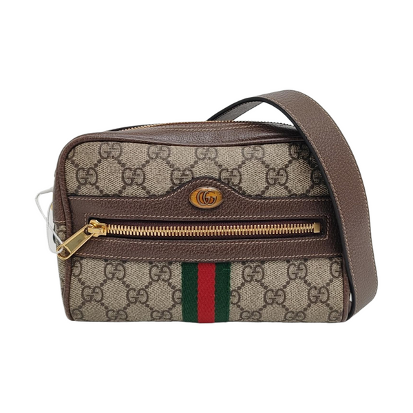 Ophidia Small Monogram Coated Canvas Beige