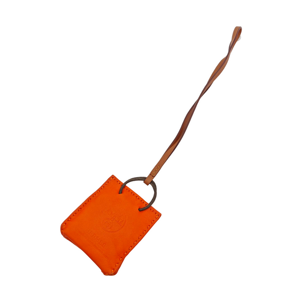 Leather Bag Charm Orange