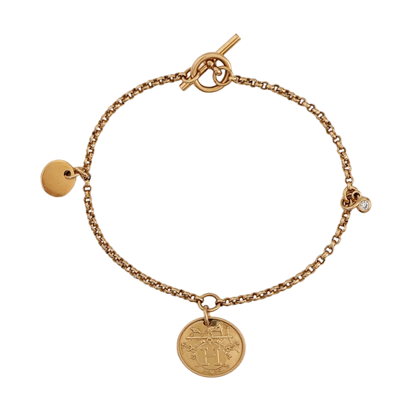 Hermes Ex-Libris 18k Rose Gold Bracelet