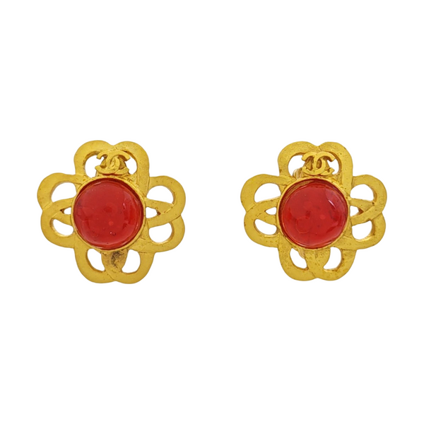 Metal Gold Clip On Earrings
