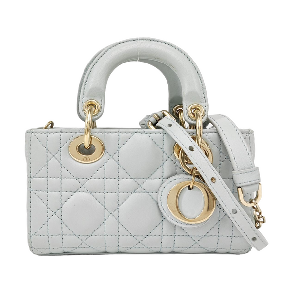 Lady D-Joy Super Mini Cannage Lambskin Blue