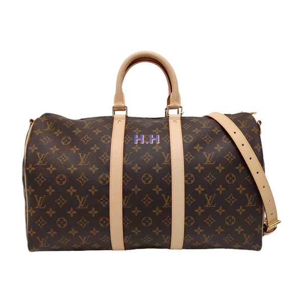 KEEPALL 45 Monogram Coated Canvas Brown
