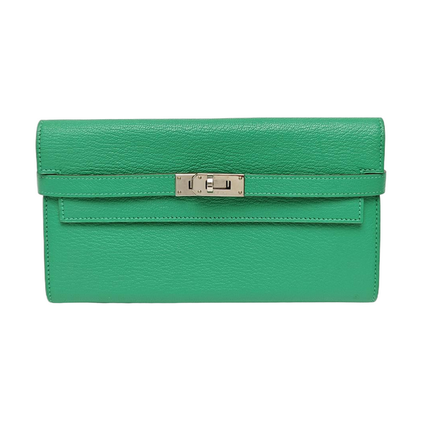 Kelly 20 Lambskin Green Wallet