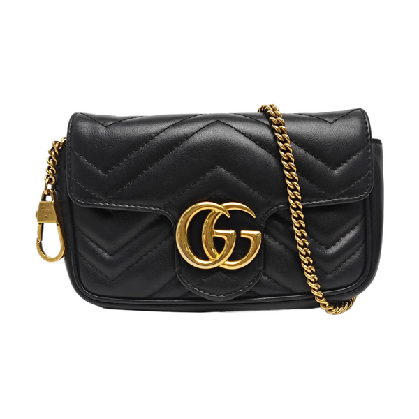GG Marmont Mini Quilted Calfskin Black