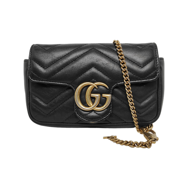 GG Marmont Mini Quilted Calfskin Black