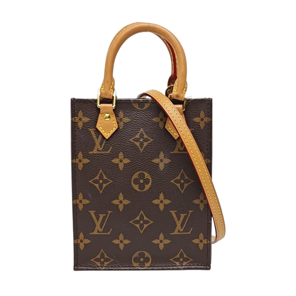 SAC PLAT Mini Monogram Coated Canvas Brown