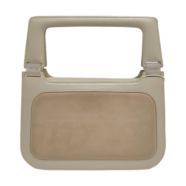 Suede Top Handle Bag Beige