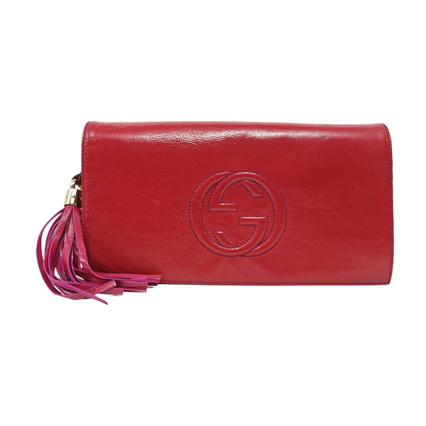 Patent Leather Clutch Red