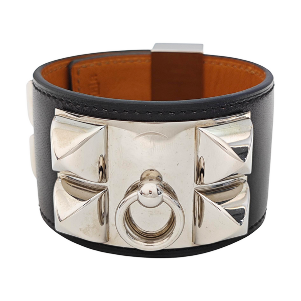 Collier De Chien Leather Black Bangle