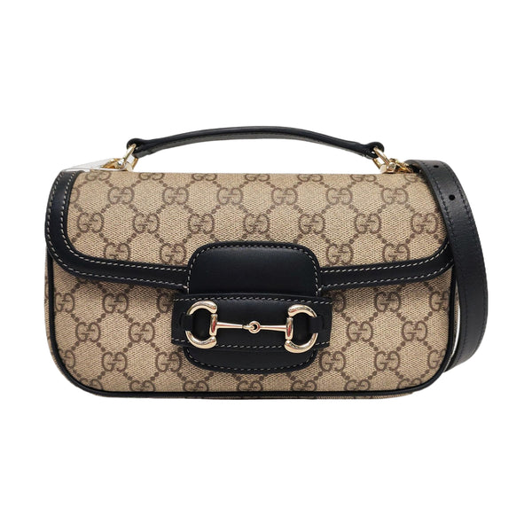 Horsebit 1955 Small Monogram Coated Canvas Beige