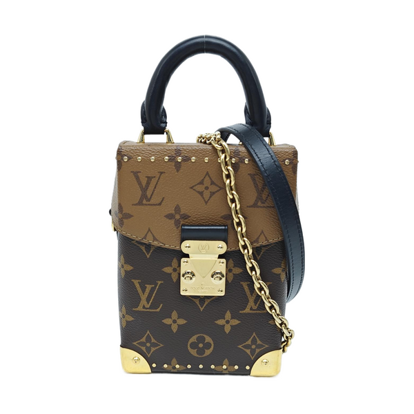 CAMERA BOX Monogram Coated Canvas Brown