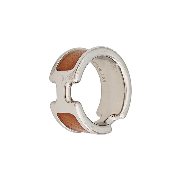 Clic H Leather Silver Ring EU 50