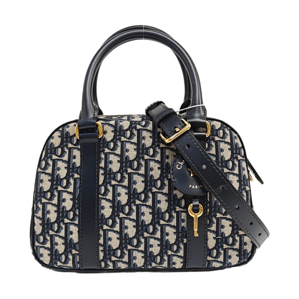 Oblique Canvas Tote Bag Blue