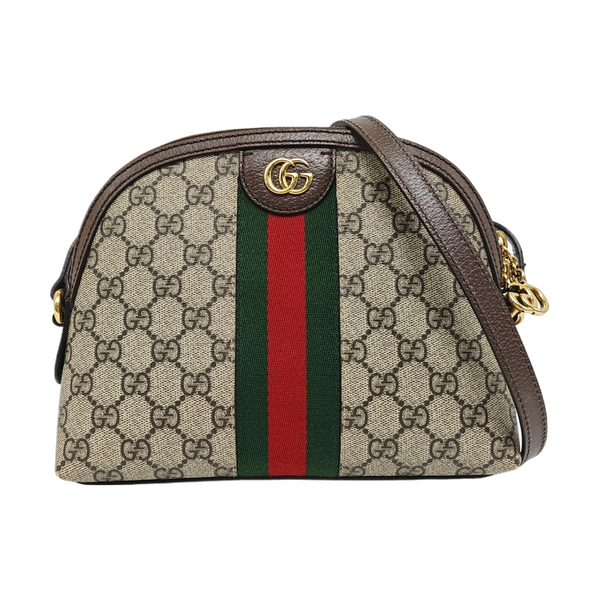 Ophidia Small Monogram Coated Canvas Beige