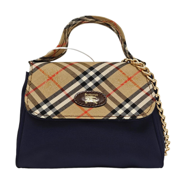 Fabric Top Handle Bag Blue