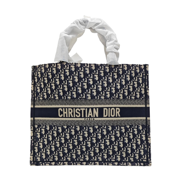Book Tote Large Oblique Canvas Blue