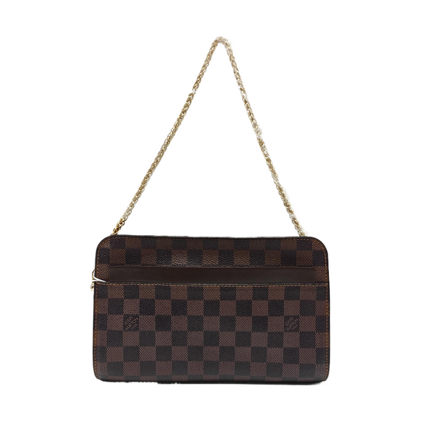 SAINT LOUIS Damier Ebene Coated Canvas Brown