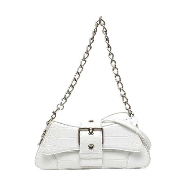 Calfskin Shoulder Bag White