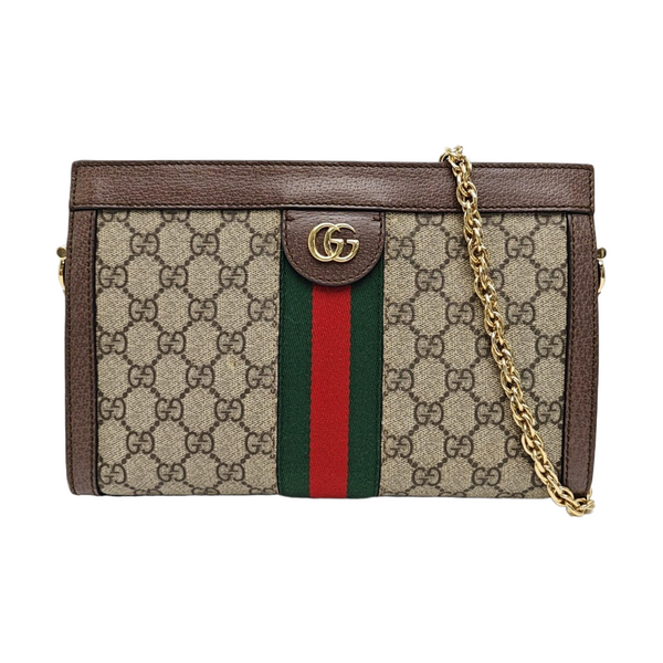 Ophidia Small Monogram Coated Canvas Beige