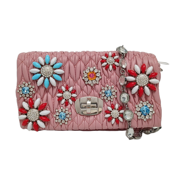 Crystal Quilted Lambskin Pink