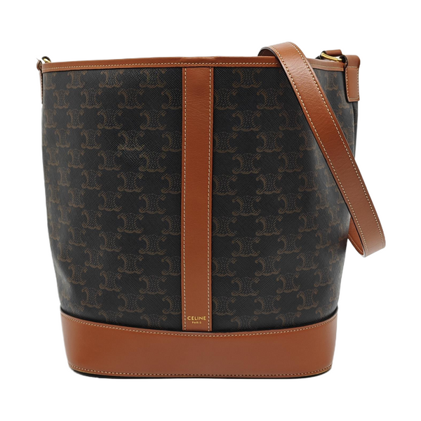 Authenticated pre-owned TRIOMPHE CANVAS Medium Coated Canvas Yellow - Bucket Bag at Looply