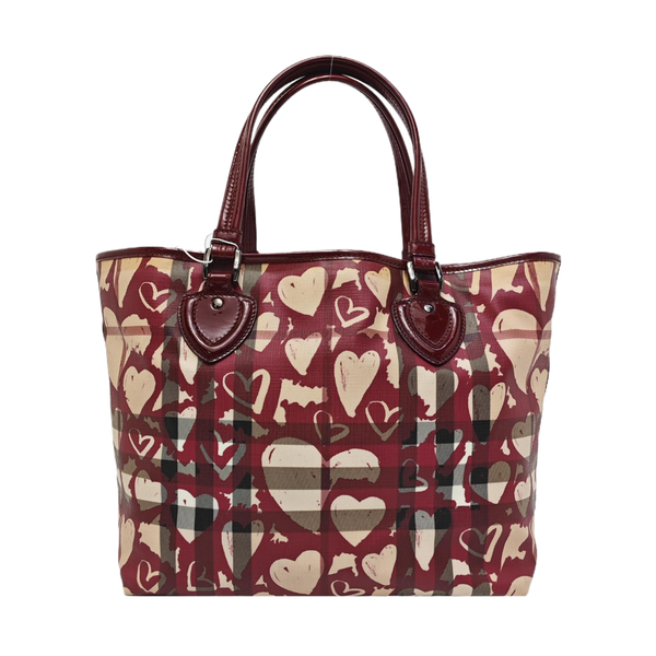 Coated Canvas Tote Bag Red