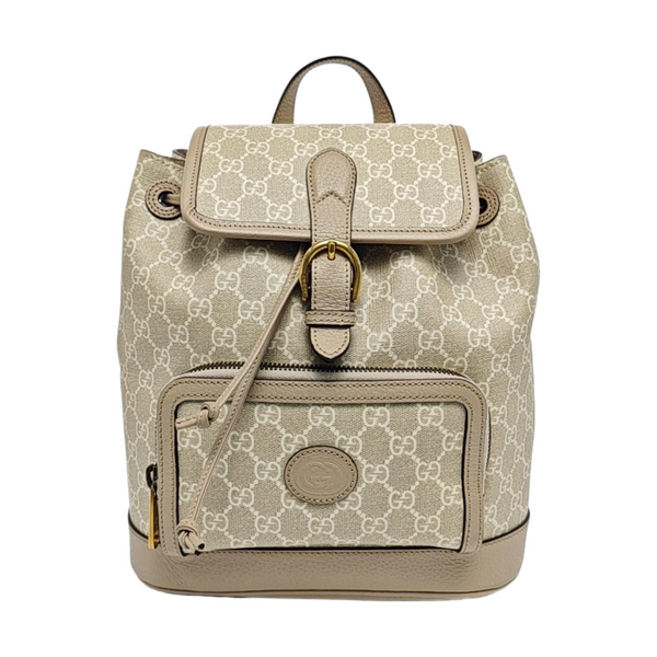 Monogram Coated Canvas Backpack Beige