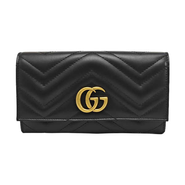 GG Marmont Super Mini Quilted Calfskin Black Wallet