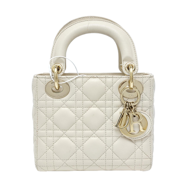 Lady Dior Mini Cannage Lambskin White