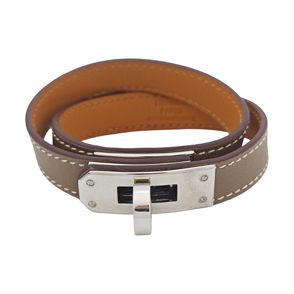 Kelly Leather Beige Bracelet